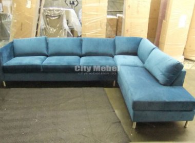 синие угловые диваны со спальным местом под заказ