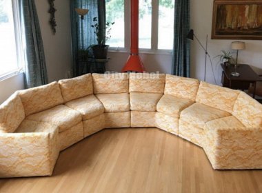 желтный круглый диван модульный