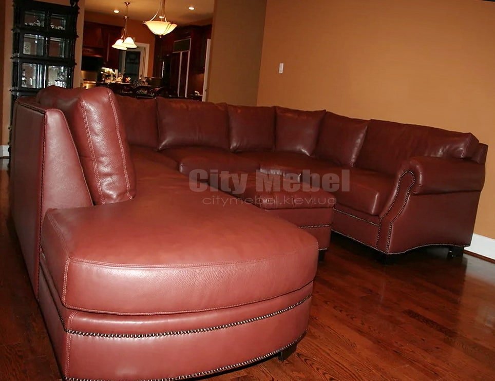 модульный коженный диван